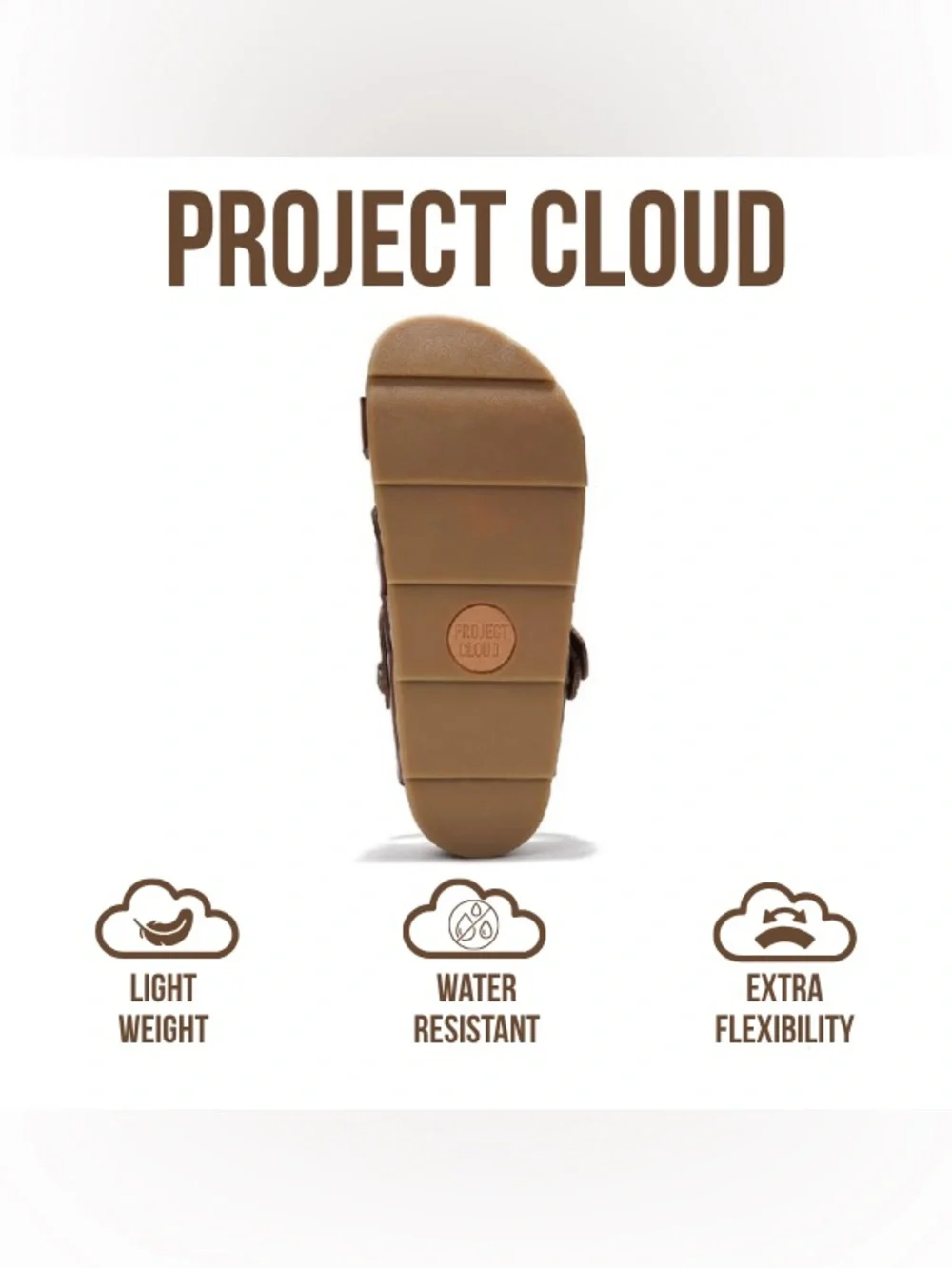 BRAND NEW IN BOX PROJECT CLOUD SIZE 8 brown Eco-Leather Platform Sandals